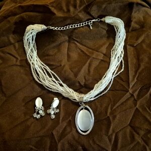 Moonstone Necklace and Earrings